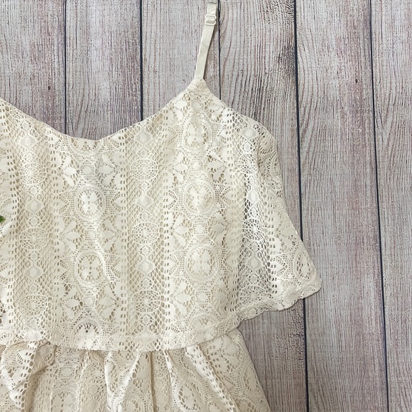 🌸 Clearance! 🌸 Rue 21 Cream Lace Spaghetti Strap Mini Dress Size Medium - Picture 3 of 9